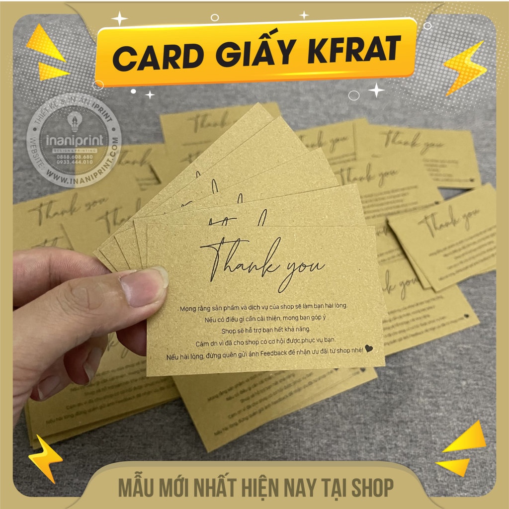 Card Cám Ơn Giấy Kfrat, Thiệp Cám Ơn Giấy Tái Chế