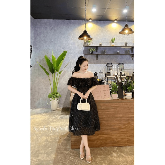 ĐẦM LÔNG VŨ CÓ MÚT TRỄ VAI DÁNG XÒE CỰC SANG CHẢNH LONG TRỌNG UP Thời Trang hhp 2022