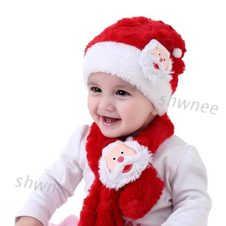 Set 2 Nón Trùm Đầu & Khăn Choàng Cổ Hình Ông Già Noel Cho Bé