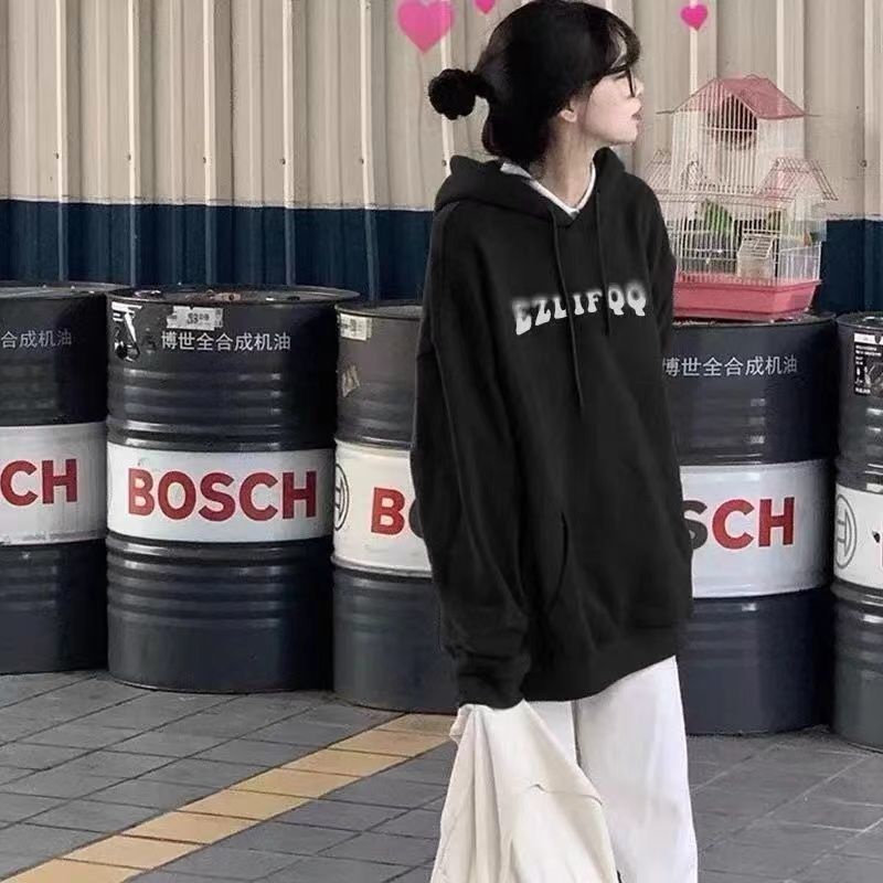 Vòng cổ Có Mũ Trùm Vải Lông Cừu Dày Dặn Màu Xanh Dương Klein Thời Trang Mùa Đông 2022 Mới Dành Cho Bạn Nữ