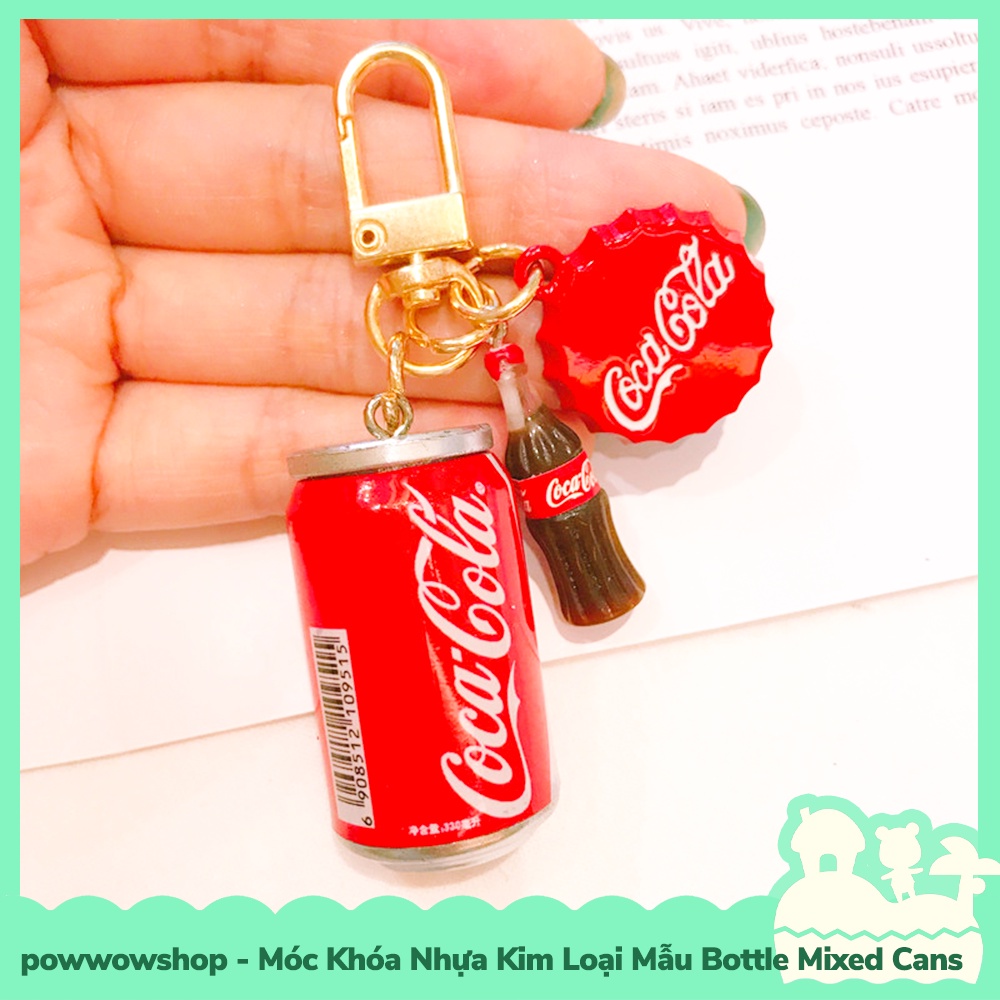 [Sẵn VN - Hỏa Tốc] Móc Khóa Nhựa Kim Loại Nhẹ Mẫu Bottle Mixed Cans Đơn Giản