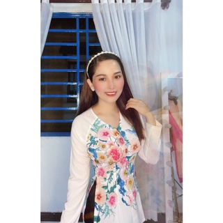 Áo bà ba lụa in hoa xinh