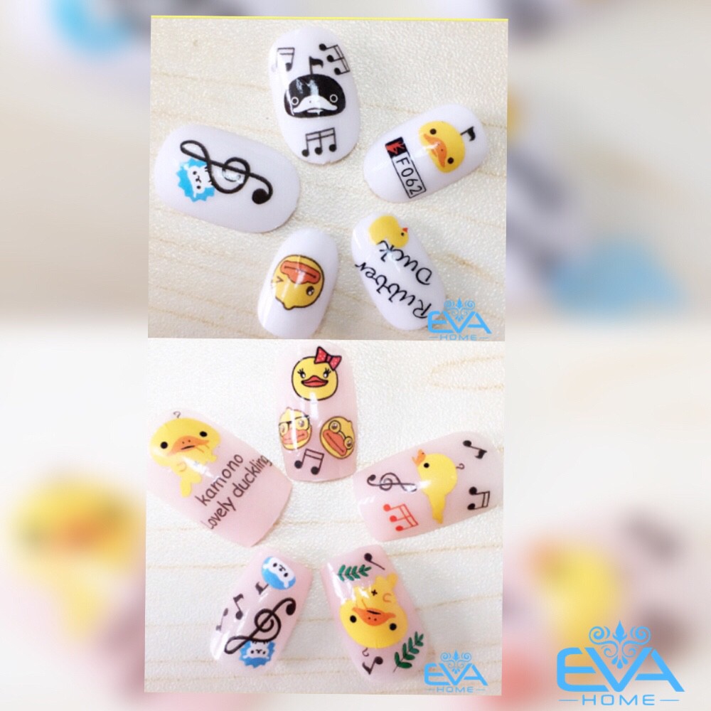 Miếng Dán Móng Tay 3D Nail Sticker Hoạt Hình Rubber Duck F062