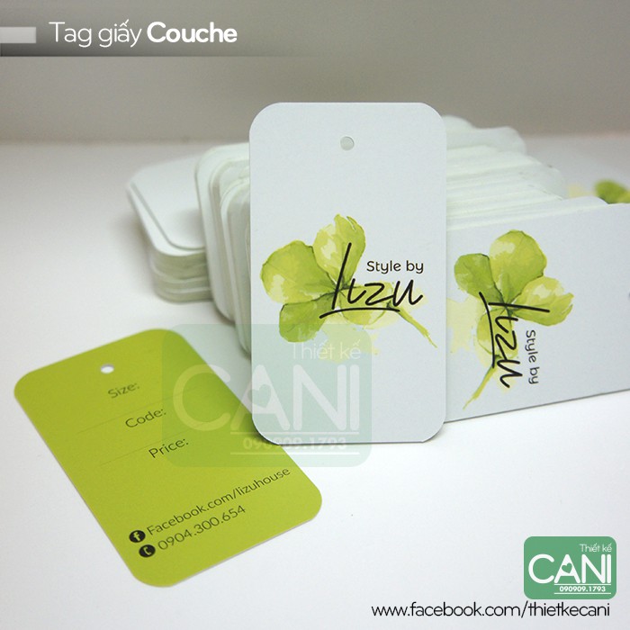 500c In theo yêu cầu Thẻ Tag giấy treo quần áo Bo 4 góc hoặc bo 2 góc Tem treo