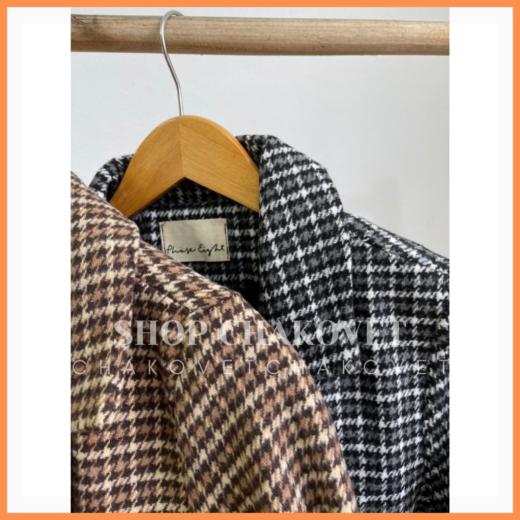 Áo blazer dạ kẻ nữ AD8113, kiểu áo vest dạ kẻ túi nắp thiết kế 2 lớp dài tay 2 cúc đẹp cá tính style hàn quốc