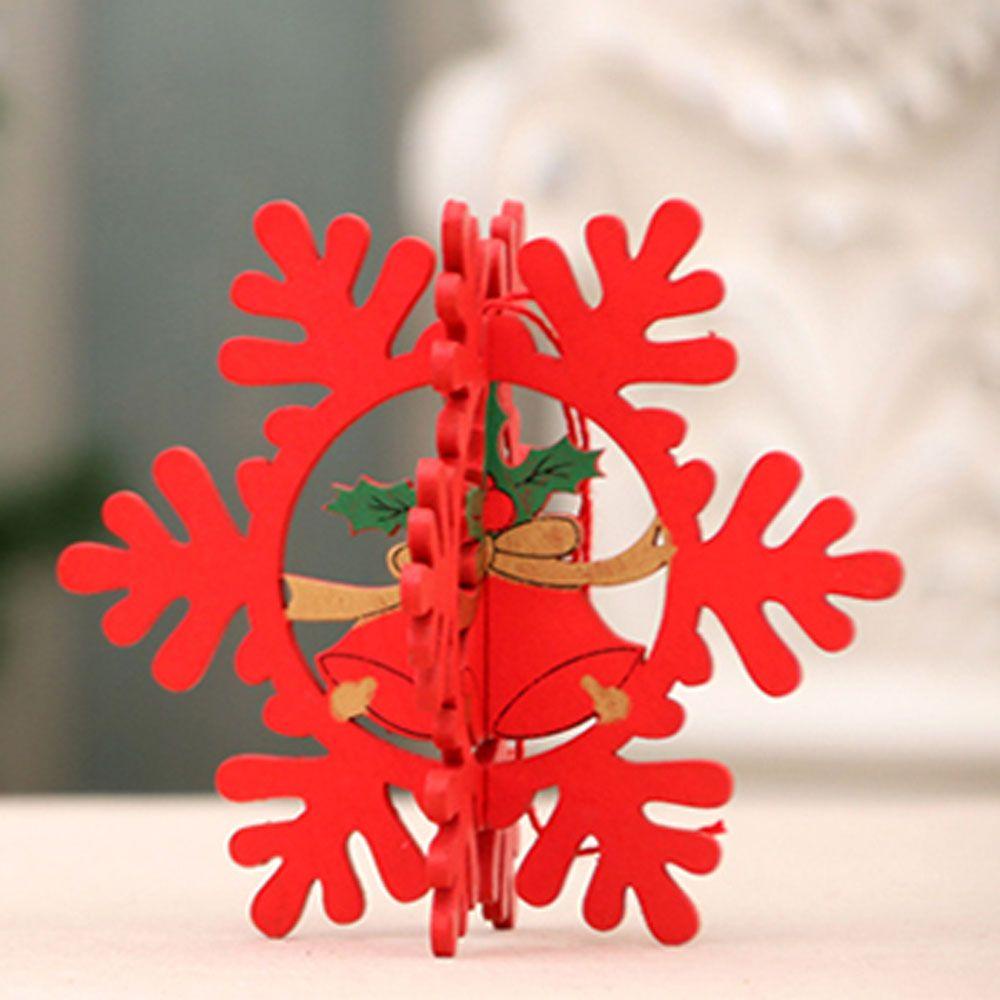 Wttle Bông Tuyết / Ông Già Noel / Ngôi Sao Bằng Gỗ Thủ Công Treo Trang Trí Giáng