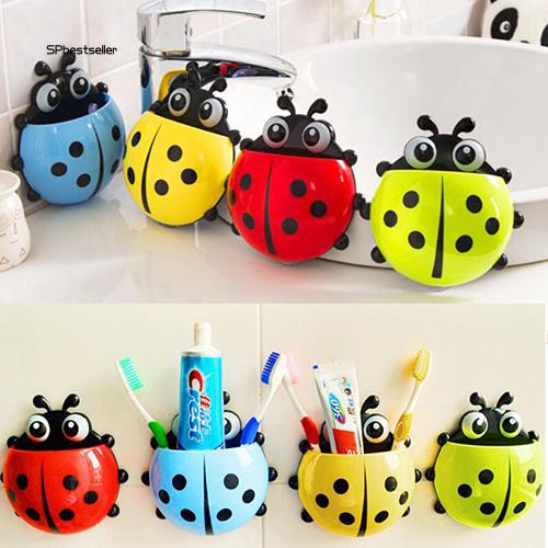 Hộp giữ bàn chải đánh răng đế hít tường hình bọ rùa cho nhà tắm SPBS