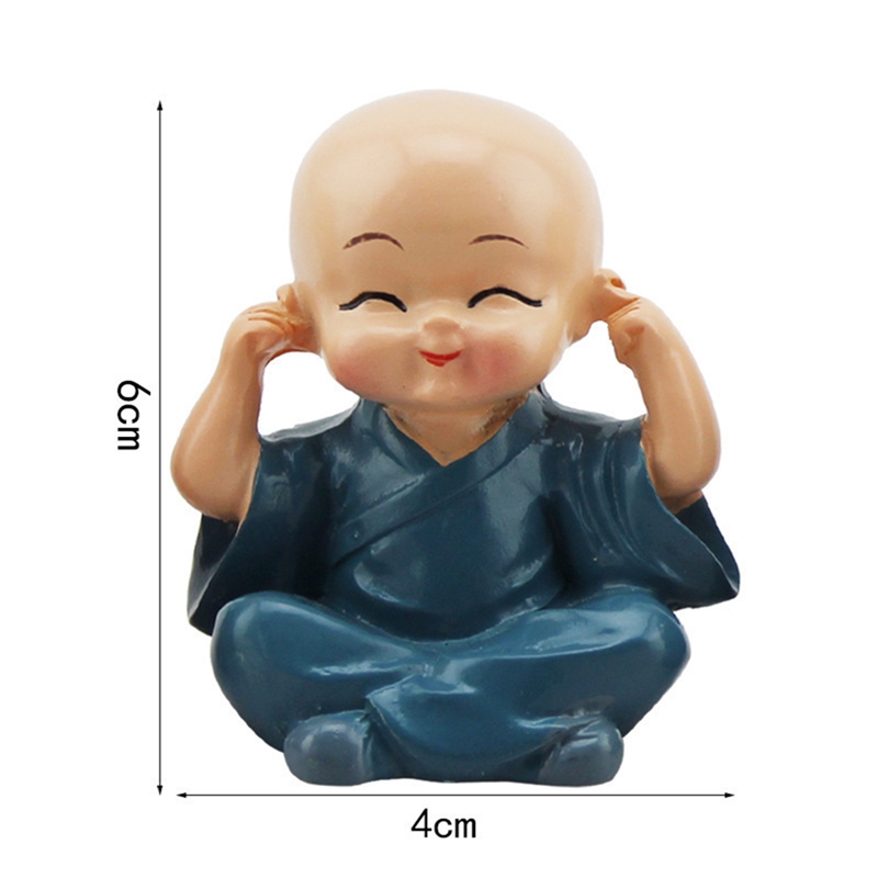 Set 4 Tượng Chú Tiểu Trang Trí Xe Ô Tô