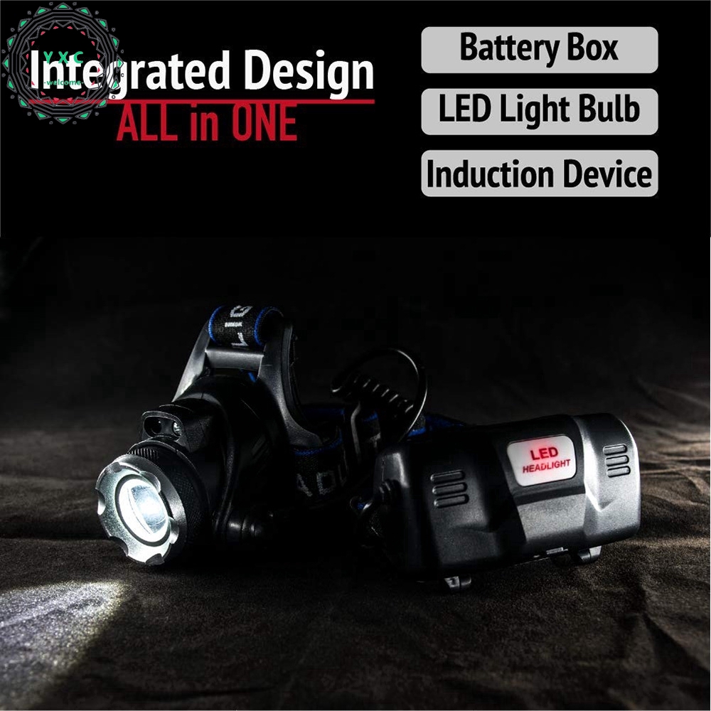 Bộ đèn LED đội đầu 4 chế độ sử dụng năng lượng mặt trời tiện dụng khi đi cắm trại