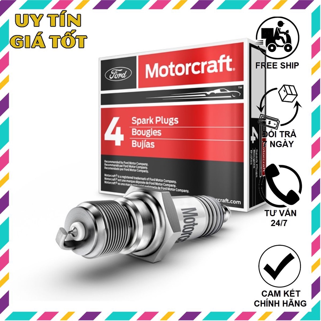 ✅GIÁ TỐT✅Bugi Motorcraft Tăng Cường Độ Bền Dành Cho Các Dòng Xe - Ford Mondeo, Focus, Escape  Mã SP-500, AGSF22FM