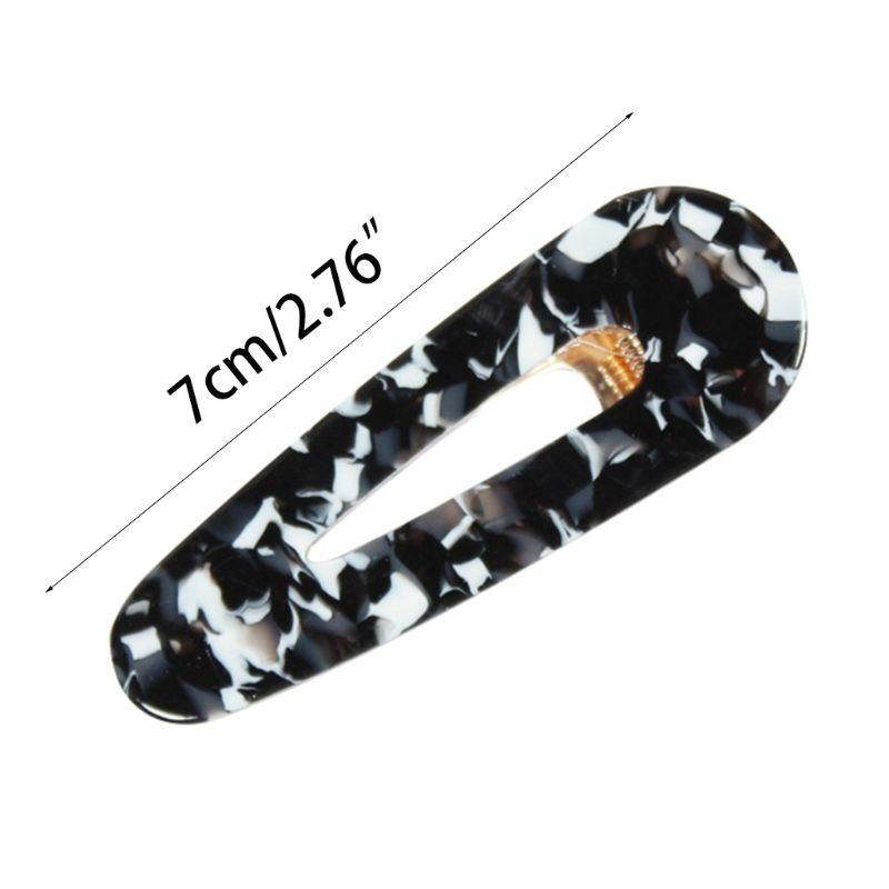 Flgo Kẹp Tóc Acetic Acid Hình Giọt Nước Vân Đá Cẩm Thạch Hình Giọt Nước Cho Nữ