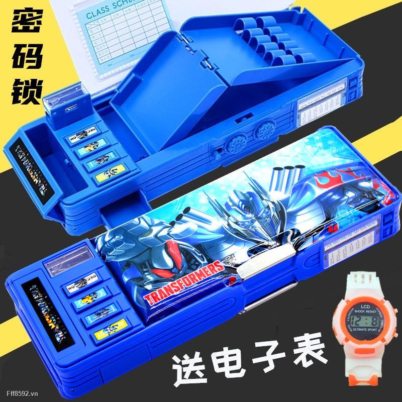 Hộp đựng bút Transformers sức chứa lớn có khóa mật khẩu đa năng dành cho học sinh