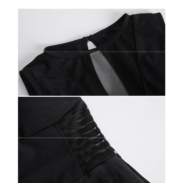 Bộ Đồ Bơi Một Mảnh Phối Lưới Phong Cách Hàn Quốc Quyến Rũ Cho Nữ