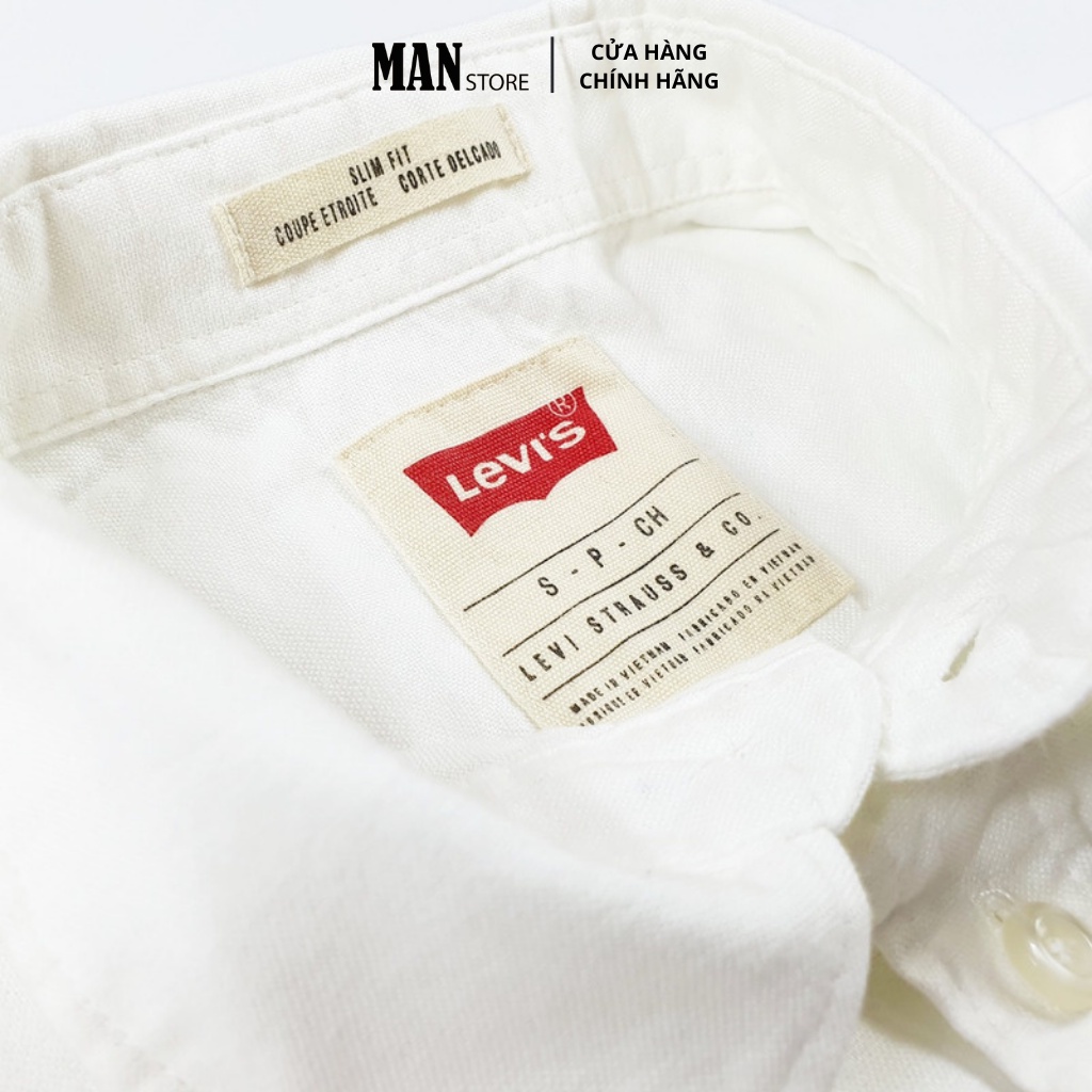 Áo sơmi nam tay dài Levi's, sơ mi nam dài tay trơn basic, vải cotton oxford thoáng mát, form slim fit