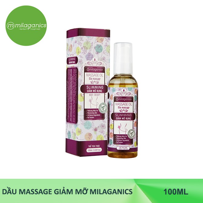 Combo Dầu Massage giảm mỡ 100ml + Gel Nha đam 300ml Milaganics