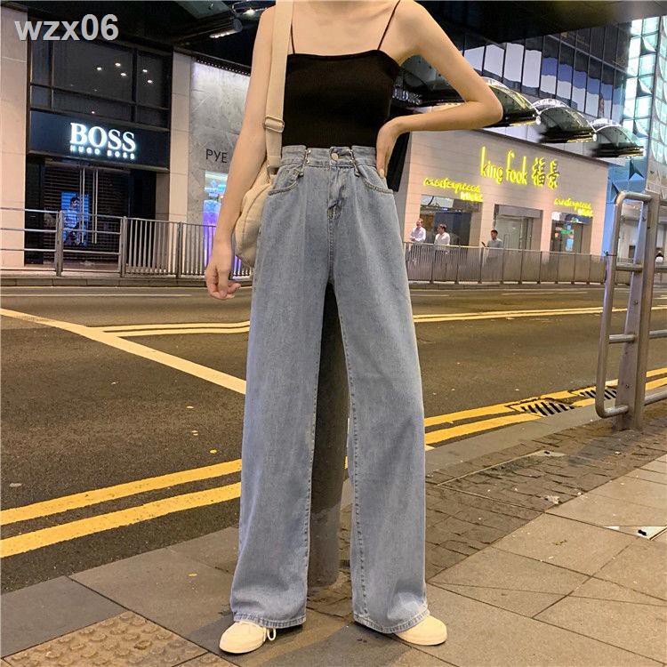 Phiên bản Hàn Quốc của kiểu cổng retro rộng rãi -quần jean nữ cạp cao phù hợp với tất cả các loại quần dài ôm sát