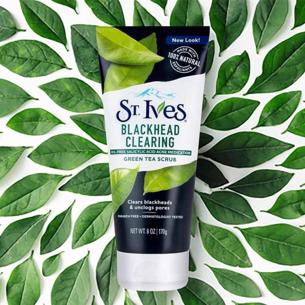 Sữa rửa mặt ST.IVES - BLACKHEAD CLEARING 🍃 GREEN TEA SCRUB