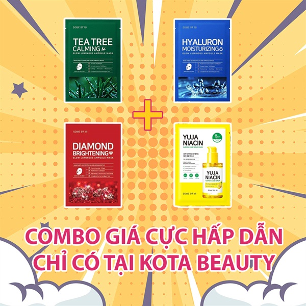 Combo 4 Mặt Nạ Dưỡng Da Some By Mi (Yuja - Tea Tree - Hyaluron - Diamond) 25g