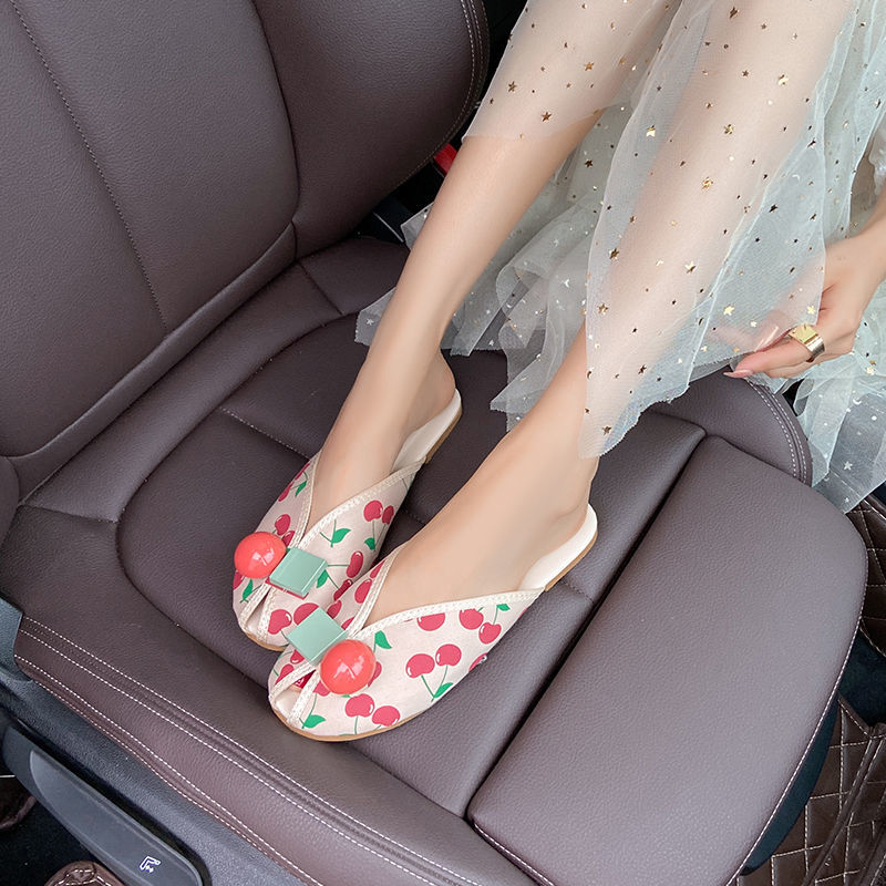 Hchai shop ready stock Dép Nữ In Hình Quả Dâu Tây Thời Trang Mùa Hè 2021