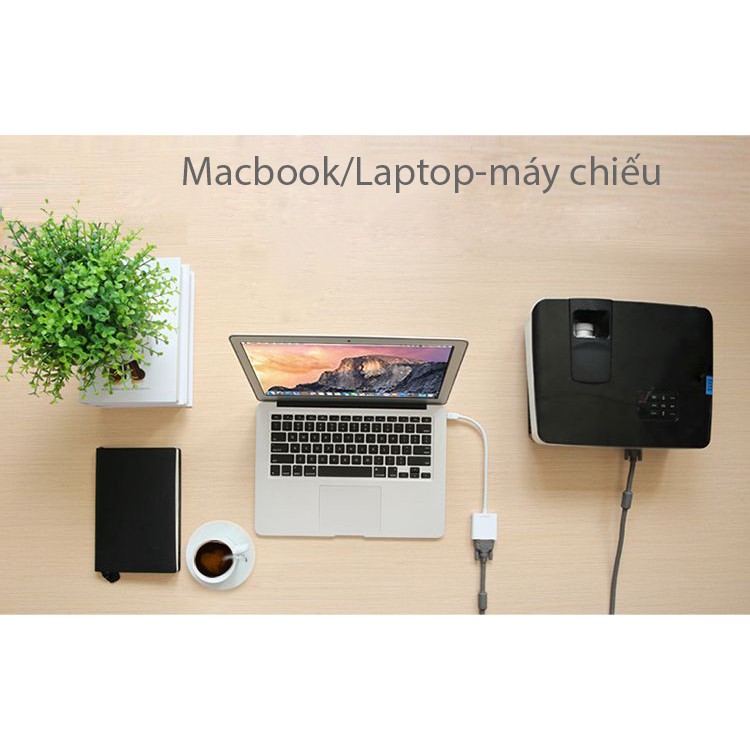 Cáp chuyển Minidisplay/Thunderbolt sang VGA (chuyển từ Macbook, Suface ra LCD) 20Cm UGREEN 10458 (màu trắng)