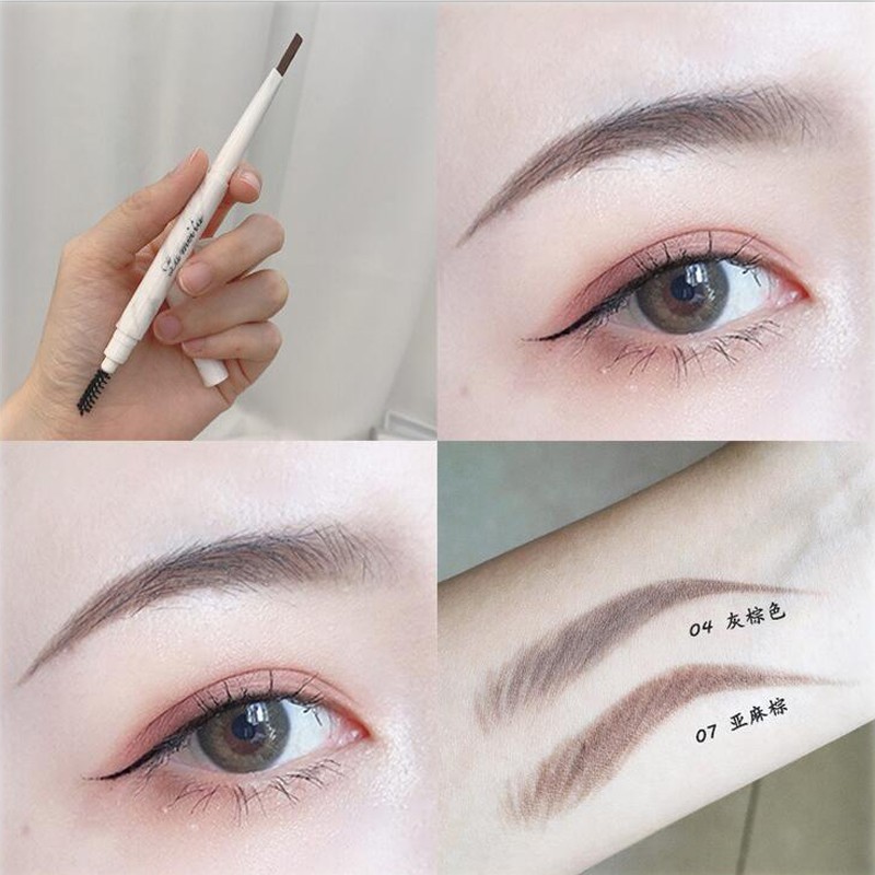 [Hàng mới về] Bút kẻ mày 2 trong 1 có đầu cọ chuốt tiện dụng dành cho nữ