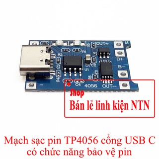 Mạch sạc pin TP4056 cổng USB C