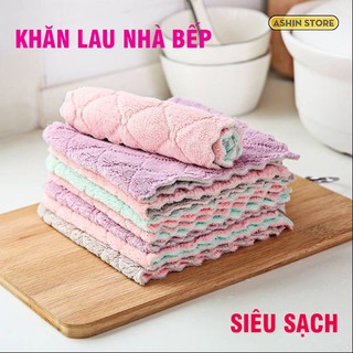 Khăn Lau 2 Mặt Thấm Hút Nước Đa Năng Chất Liệu Microfiber Kích Thước 15*25cm