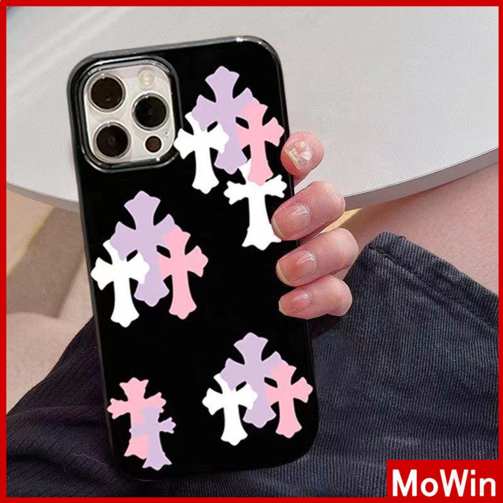 Ốp điện thoại TPU màu đen họa tiết hồng chống sốc thích hợp cho iPhone 13 Pro Max /12