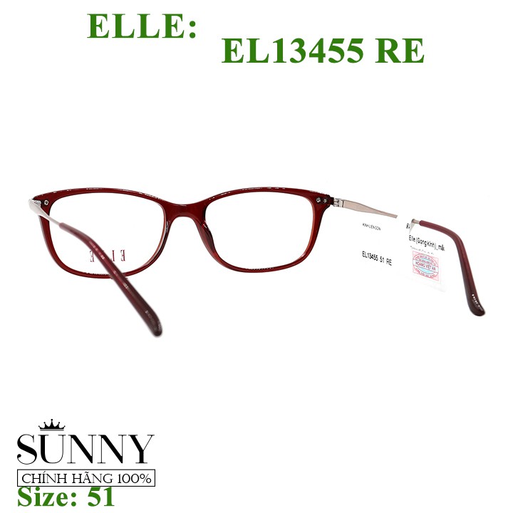 Gọng kính thời trang Elle EL13455 RE chính hãng, bảo hành toàn quốc