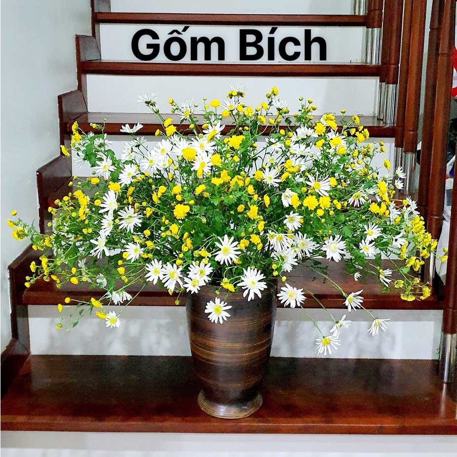 Bình Hoa Lọ Hoa Gốm Dáng Ly Miệng Rộng Gốm Sứ Bát Tràng - Gốm Bích