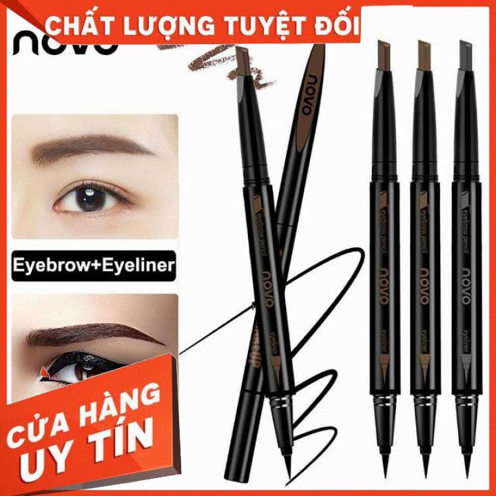 CHÌ MÀY + KẺ MẮT NƯỚC 2 IN 1 MAKE SEDUCE NOVO-tiện lợi khi có 2 đầu giúp đôi mắt quấn hút hơn