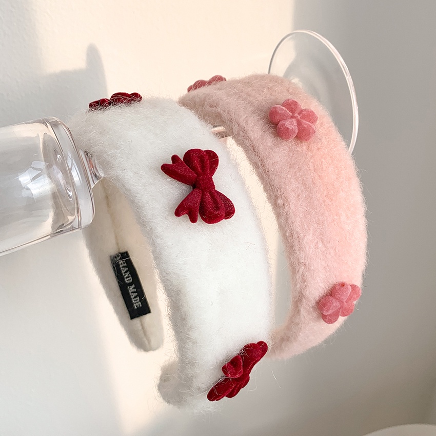 Băng Đô Cài Tóc Bản Rộng Đính Hoa Nhỏ Phong Cách Retro