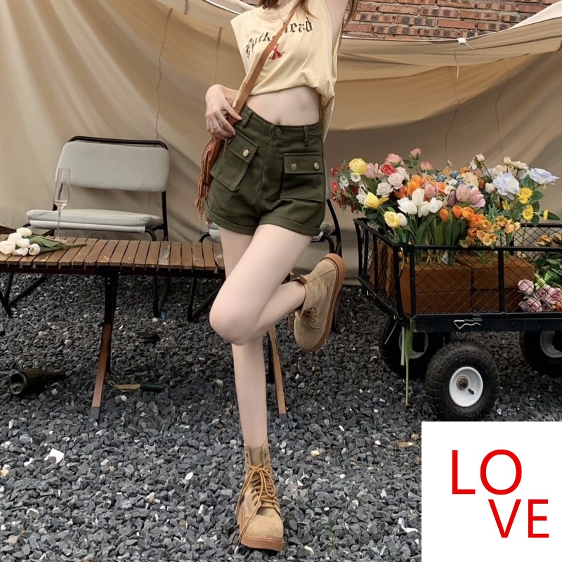Quần Short Jean Túi Hộp Thời Trang Mùa Hè Dành Cho Nữ