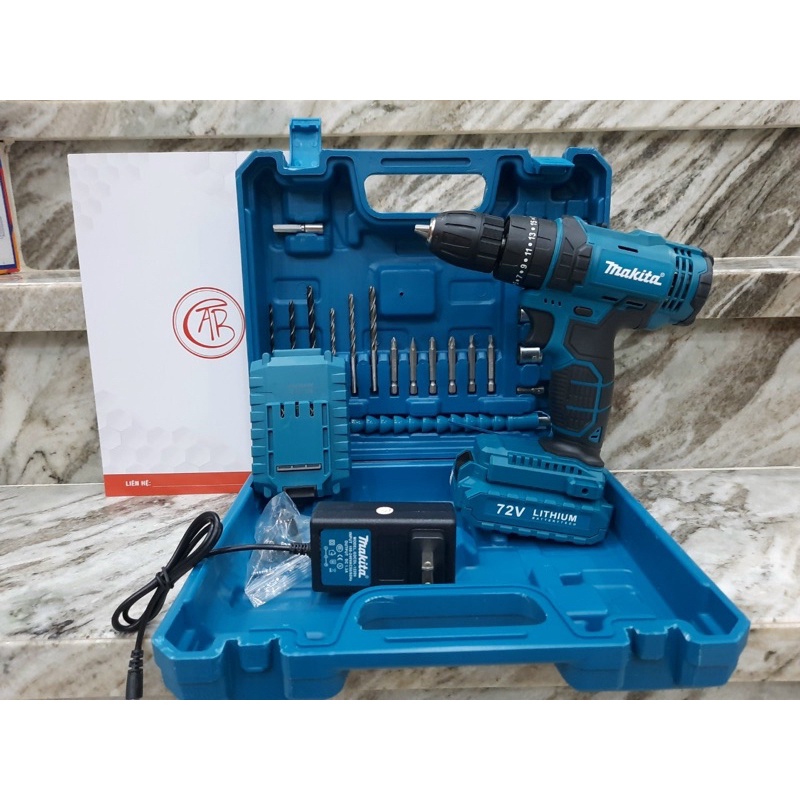 Khoan Pin MAKITA 72v. Tặng 36 Phụ Kiện