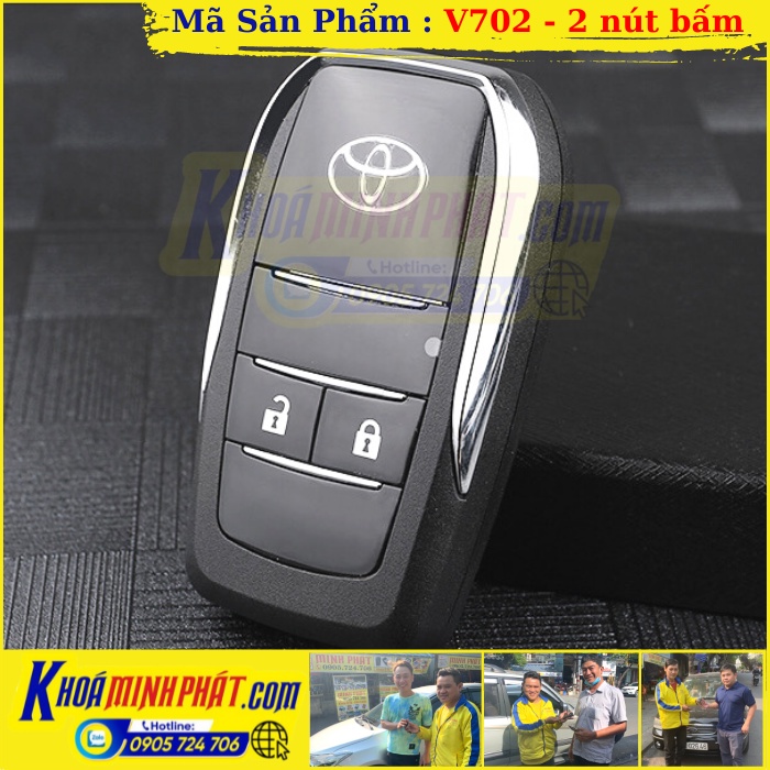 Vỏ Chìa khoá Độ gập xe Toyota Fortuner, Innova, Yaris, Corolla Altis, Camry, Vios V702