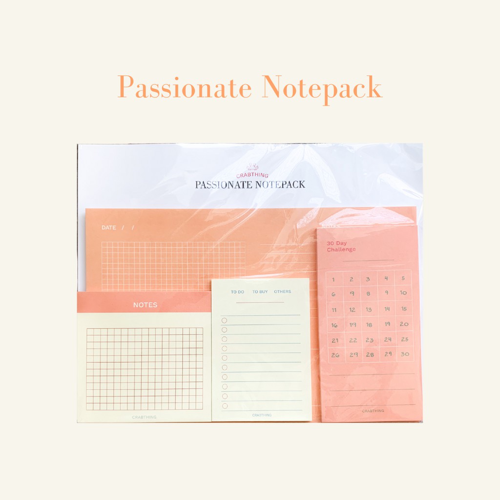 Passionate Notepack - Tập 4 loại giấy note - 120 Tờ