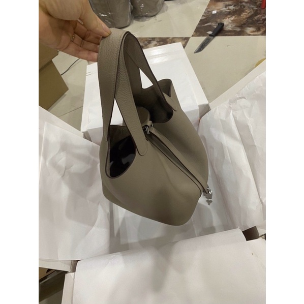 Túi H m picontin da bò size 25cm màu xám