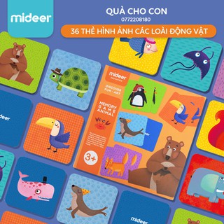 BỘ 36 THẺ LUYỆN TRÍ NHỚ MEMORY GAME ANIMAL - HÃNG MIDEER