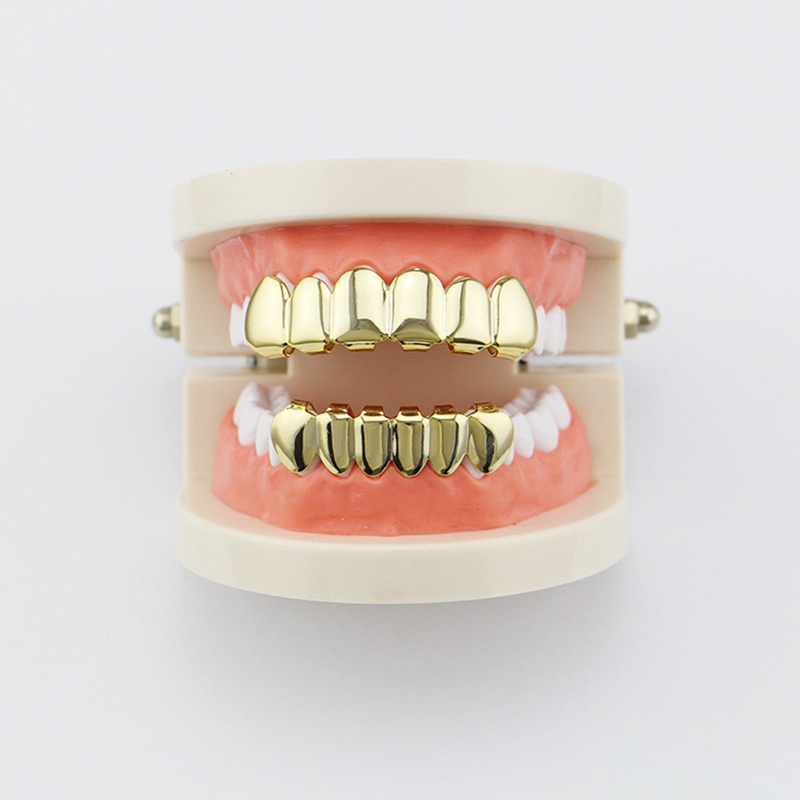 Hàm răng giả mạ vàng 14k phong cách thời trang hip hop