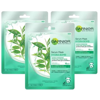 Mặt nạ serum kềm dầu thanh lọc da Trà Xanh - Garnier Serum Mask Hydra Bomb Green Tea Purifying 32g