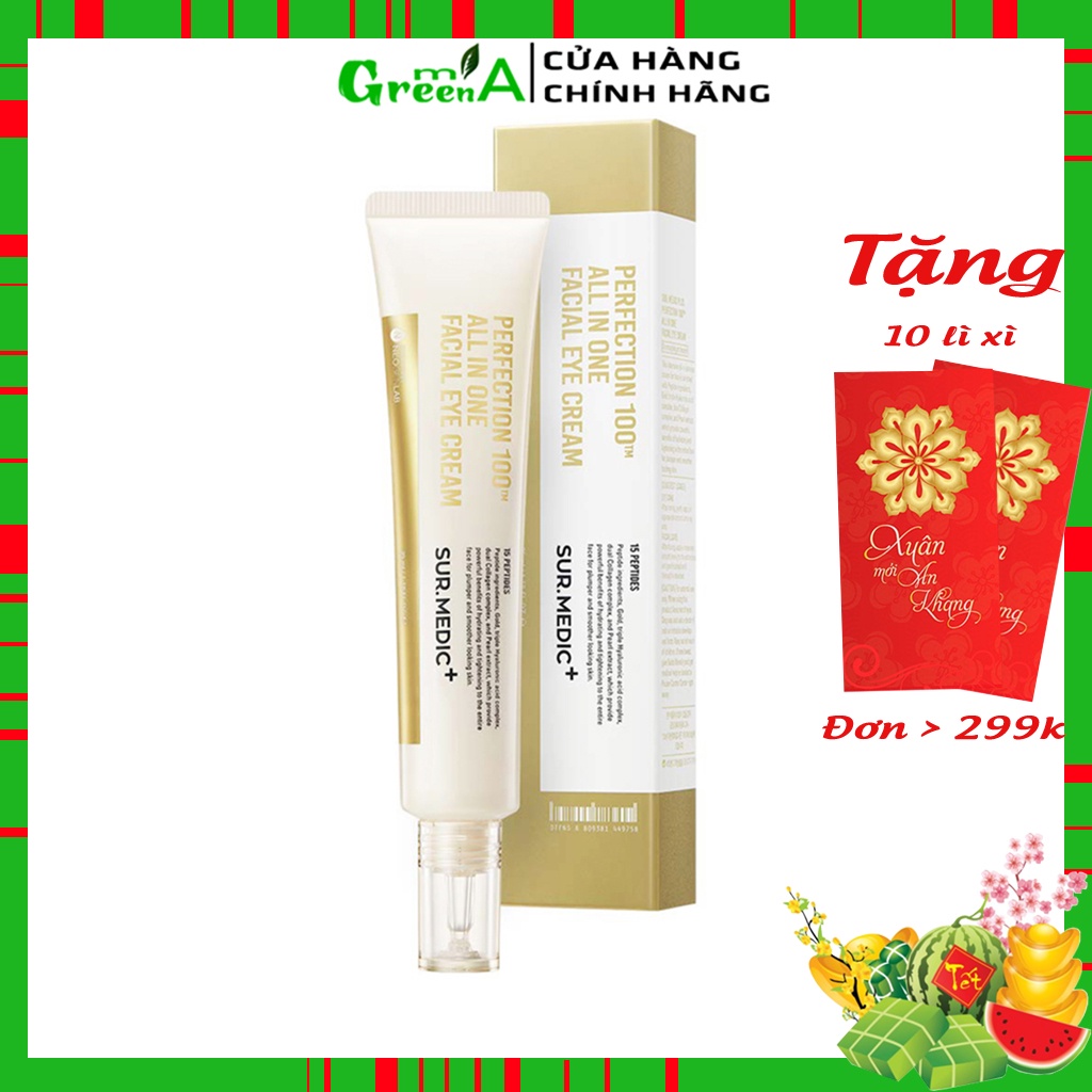 Kem Dưỡng Mắt SUR MEDIC Chống Lão Hóa Cải Thiện Nếp Nhăn Vùng Mắt Sur.Medic Perfection 100™ All In One Facial Eye Cream