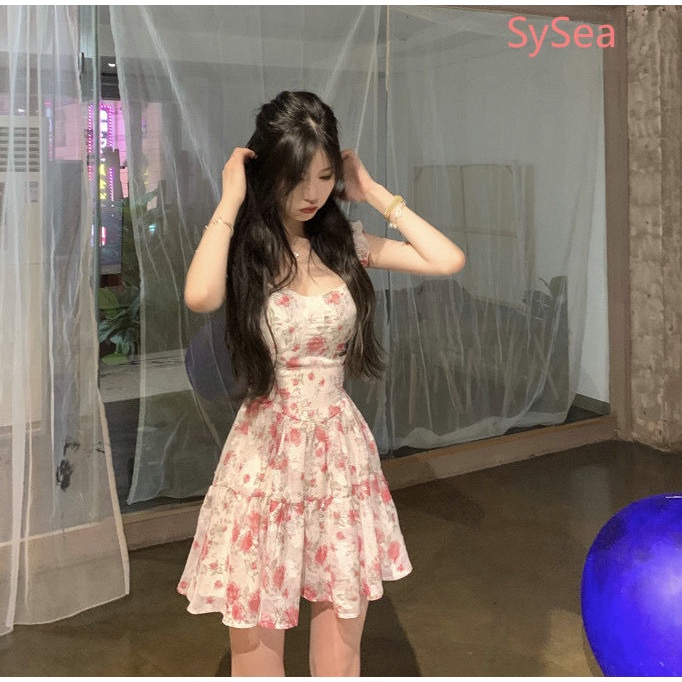 Đầm Hoa Hai Dây Thời Trang Mùa Hè Pháp Dành Cho Nữ