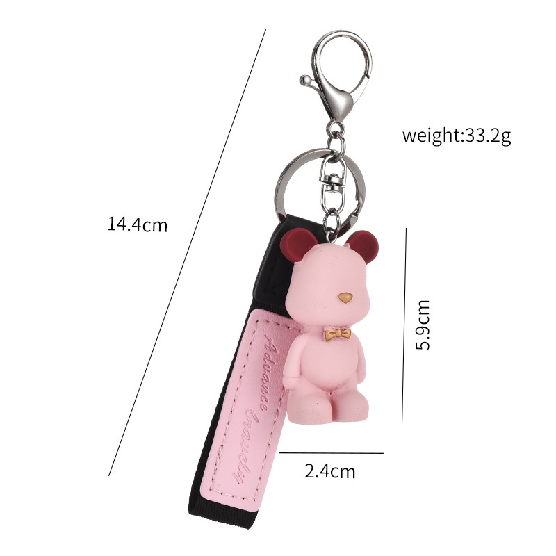 Móc Khóa Nhựa Resin Hình Chú Gấu Dễ Thương 6 Màu Lựa Chọn