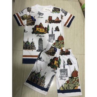 Bộ Hè Nam, Bộ Quần Áo thun Nam, cộc tay chất liệu thun lạnh mền mịn in logo Đủ Size - BN132
