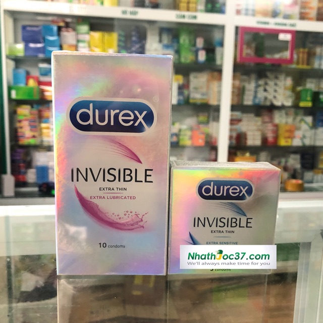 Bao cao su Durex Invisible Extra Thin, Extra Sénitive kích cỡ ôm khít, siêu mỏng, cho cảm giác chân thật