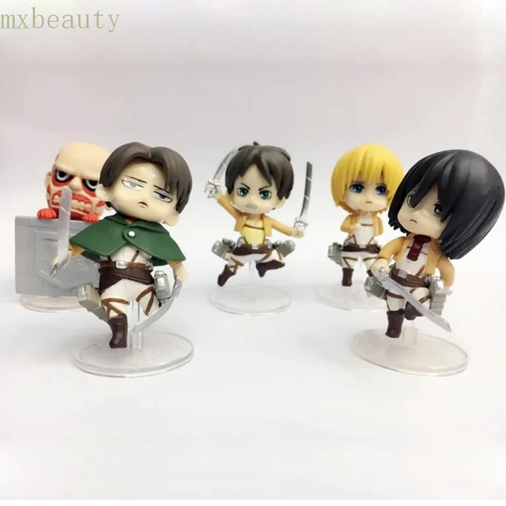 MXBEAUTY Kids Doll Attack on Titan Cute Mini Figure Toys Action Figure Anime Figures Dolls Armin PVC Rivaille for Gift Eren