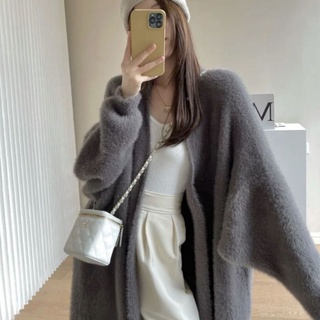 Áo Khoác len lông thỏ dáng dài (kèm ảnh thật)