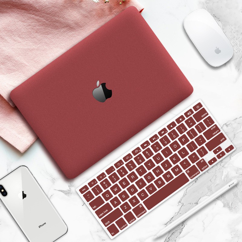 COMBO Case, Ốp Macbook Kèm Phủ Phím Màu Đỏ Đô - Chất Liệu Nhựa ABS & Phủ Phím Silicon