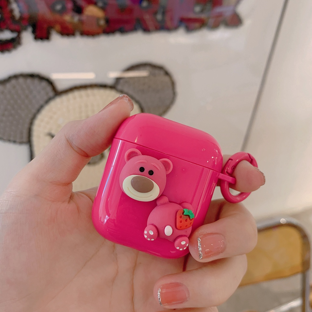 Vỏ bảo vệ hộp sạc tai nghe kèm móc kiểu dáng dễ thương thích hợp cho airrPods Pro 1&amp;2 3 Gen 2021