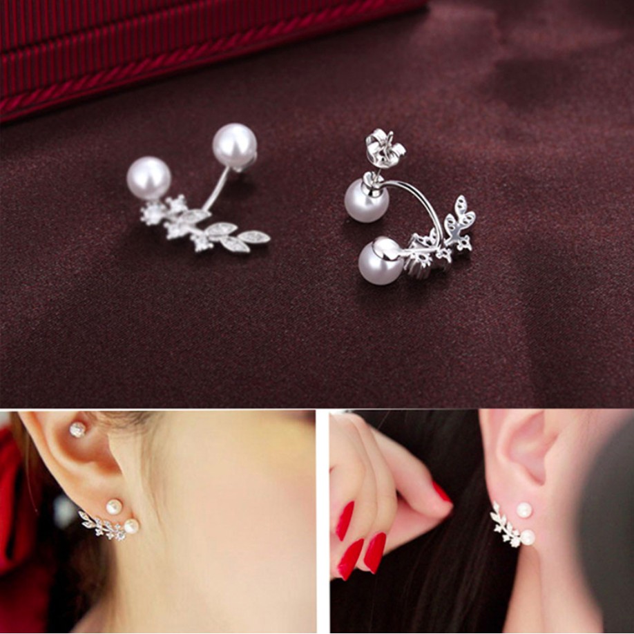 Bông tai nữ bạc 925 lá vành cao cấp